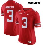 Women's NCAA Ohio State Buckeyes Damon Arnette #3 College Stitched Authentic Nike Red Football Jersey SC20G02TQ